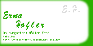 erno hofler business card